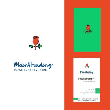 Yaratıcı Logo gül ve kartvizit. dikey tasarlamak vektör