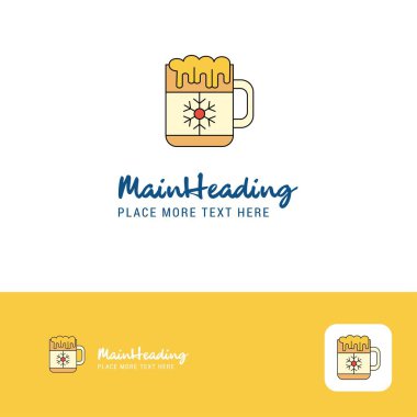 Yaratıcı yemek Logo tasarımı. Slogan için düz renk Logo yer. Vektör çizim