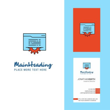 Klasör yaratıcı Logo ve kartvizit ayarlama. dikey tasarlamak vektör