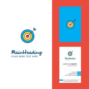 Yaratıcı Logo ve kartvizit dart. dikey tasarlamak vektör
