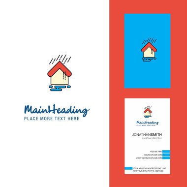 Yaratıcı Logo ve kartvizit yağmur. dikey tasarlamak vektör