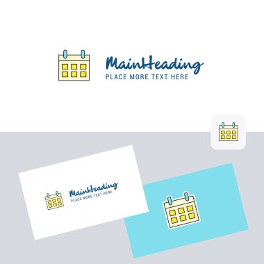 Takvim vektör logo kartvizit şablonu ile. Zarif kurumsal kimlik. -Vektör