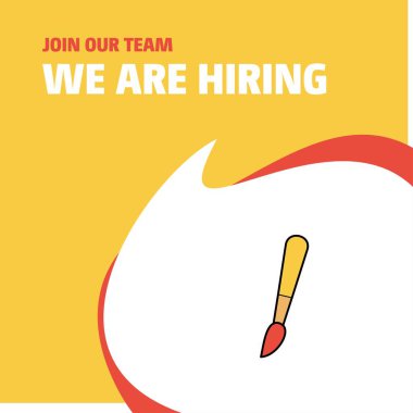 Bize katıl. Busienss Şirket boya fırçası biz çoğu işe Poster belirtme çizgisi tasarım. Vektör arka plan