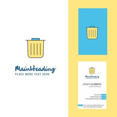 Çöp yaratıcı Logo ve kartvizit. dikey tasarlamak vektör