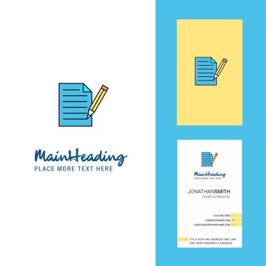 Yazmak yaratıcı Logo ve kartvizit belge. dikey tasarlamak vektör