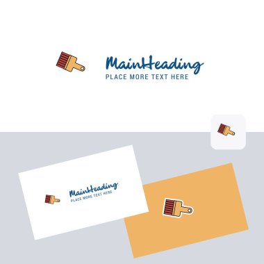 Boya fırça vektör logo kartvizit şablonu ile. Zarif kurumsal kimlik. -Vektör