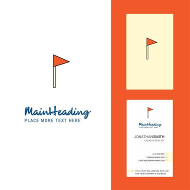 Spor bayrak yaratıcı Logo ve kartvizit. dikey tasarlamak vektör