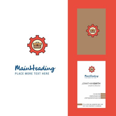 Breifcase yaratıcı Logo ve kartvizit ayarlama. dikey tasarlamak vektör