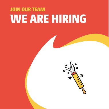 Bize katıl. Busienss şirket Pop Poster belirtme çizgisi tasarım işe vardır. Vektör arka plan