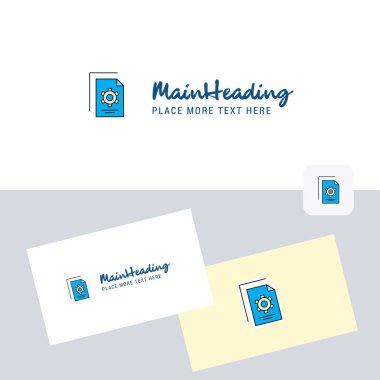 Kartvizit şablonuyla belge vektör logo türünü ayarlama. Zarif kurumsal kimlik. - Vektör