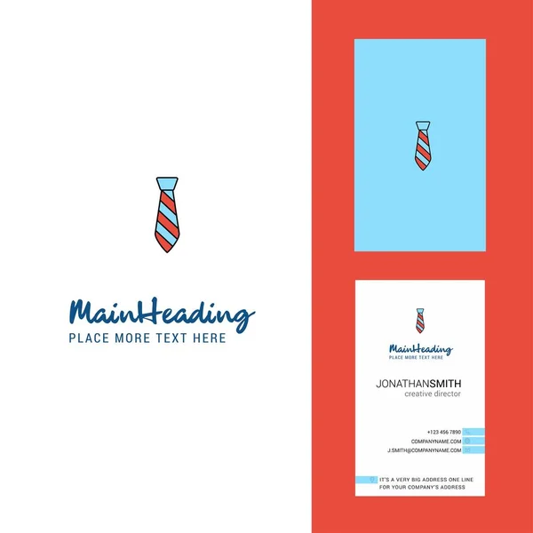 Krawatte Kreatives Logo Und Visitenkarte Vertikaler Designvektor — Stockvektor