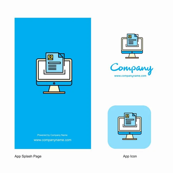 Dokument Computerfirmenlogo App Symbol Und Splash Page Design Kreative Gestaltungselemente — Stockvektor