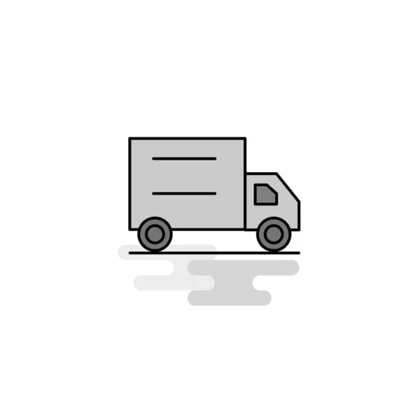 Camion Web Icône Vecteur Icône Gris Rempli Par Ligne Plate — Image vectorielle