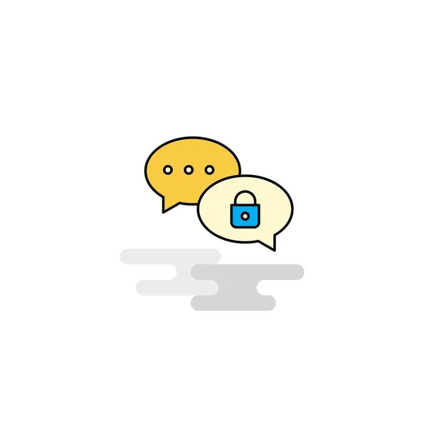 Flat Secure Chat Icono Vector — Vector de stock