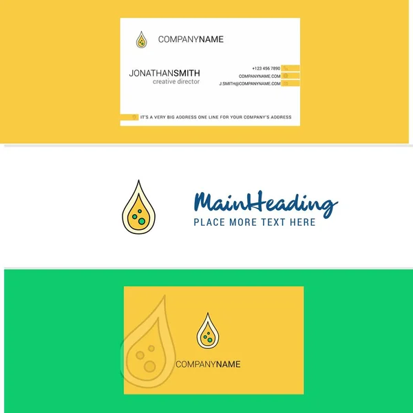 Mooie Water Drop Logo Visitekaartje Verticale Design Vector — Stockvector