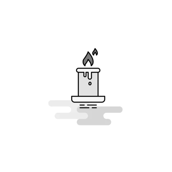 Candle Web Icon Línea Plana Llena Vectores Grises Icono — Vector de stock