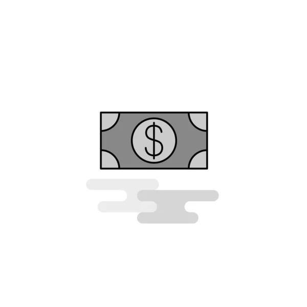 Dollar Web Icon Flat Line Filled Gray Icon Vector — Stock Vector