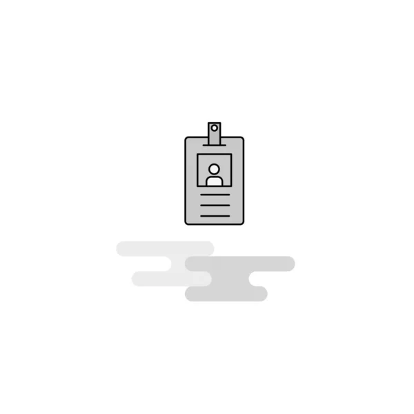 Identiteitskaart Web Icon Platte Lijn Gevulde Grijs Pictogram Vector — Stockvector