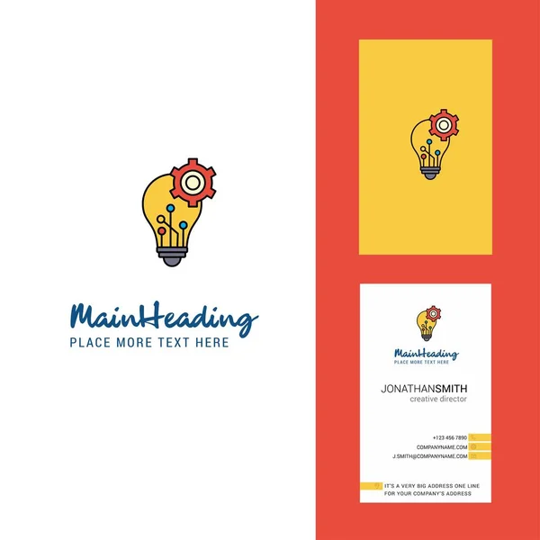 Bulb Setting Creative Logo Business Card Vertical Design Vector — Stock Vector