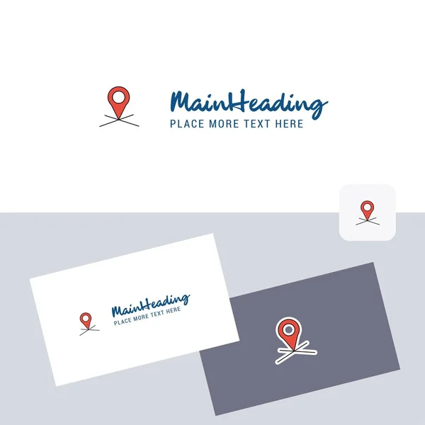 Map Location Vector Logotype Business Card Template Elegant Corporate Identity — Stock Vector