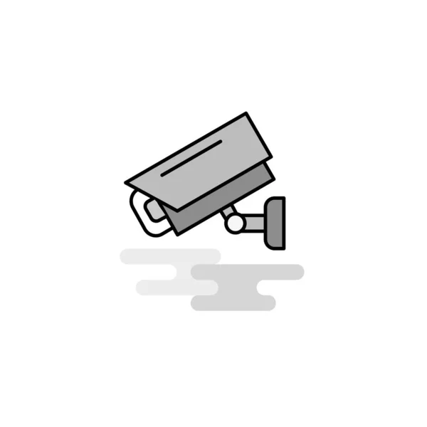 Cctv Camera Web Icon Flat Line Filled Gray Icon Vector — Stock Vector