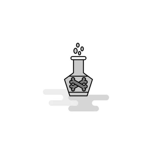 Beaker Web Icon Плоская Линия Заполненная Серой Иконой — стоковый вектор