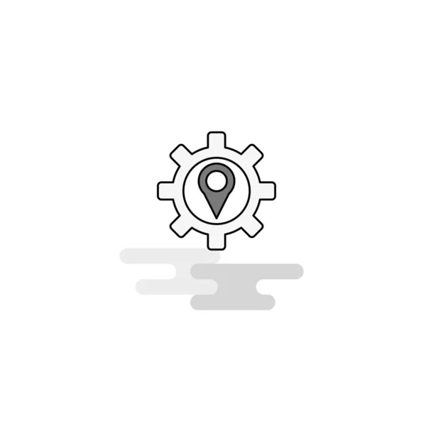 Location Setting Web Icon Flat Line Filled Gray Icon Vector — Stock Vector