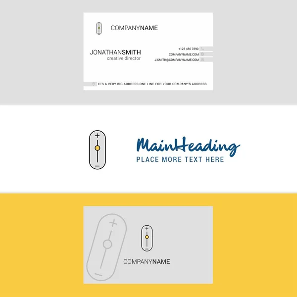 Beautiful Zoom Zoom Out Logo Business Card Vertical Design Vector — Stock Vector