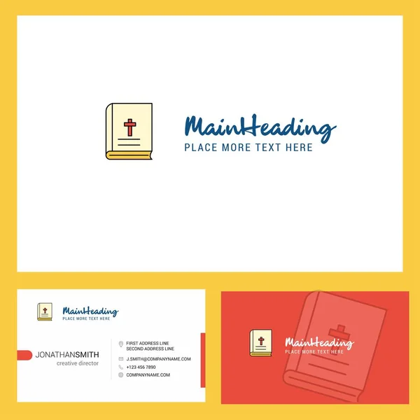 Holy Bible Logo Design Tagline Front Back Busienss Card Template — Archivo Imágenes Vectoriales