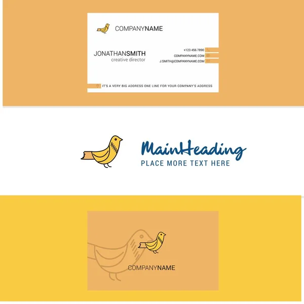 Beautiful Sparrow Logo Business Card Vertical Design Vector — Stock Vector