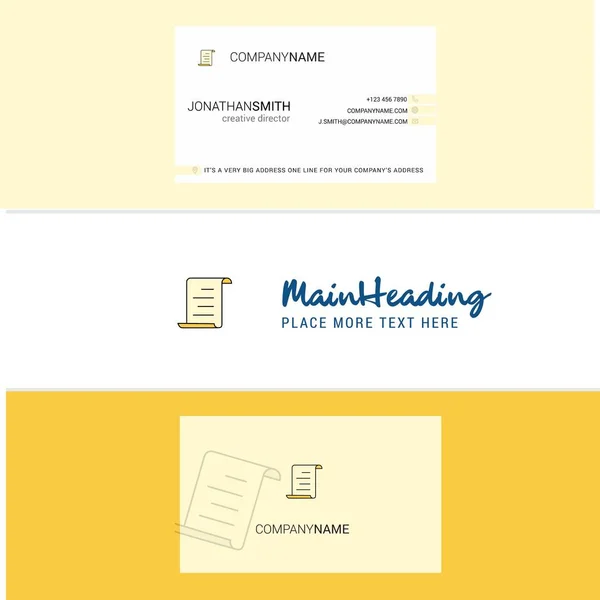 Beautiful Document Logo Business Card Vertical Design Vector — Stock Vector