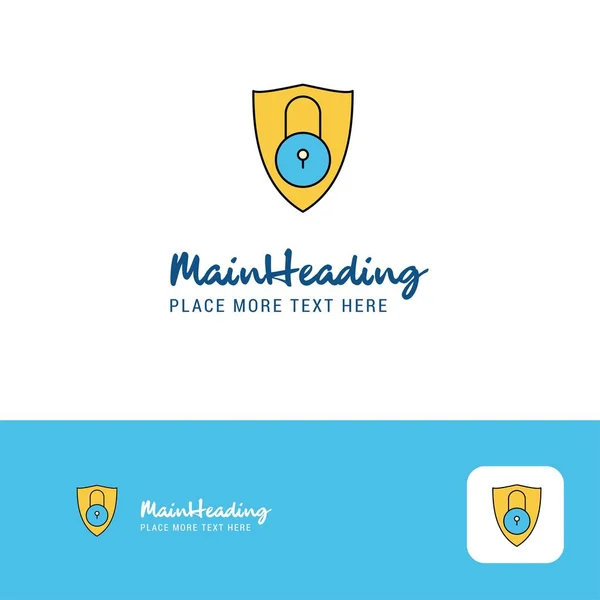 Diseño Logo Protegido Creativo Color Plano Logotipo Lugar Para Tagline — Vector de stock