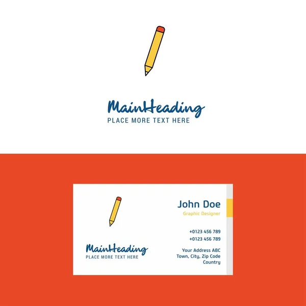 Flat Pencil Logo Visiting Card Template Busienss Concept Logo Design — Stock Vector