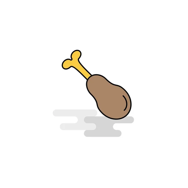 Flat Chicken Lollypop Icon Inglês Vetor — Vetor de Stock