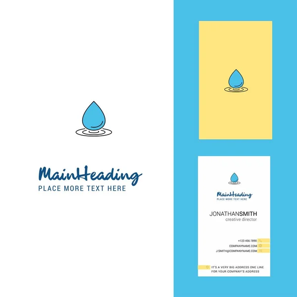 Gota Agua Logotipo Creativo Tarjeta Visita Vector Diseño Vertical — Archivo Imágenes Vectoriales