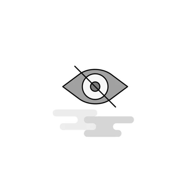 Icône Web Eye Vecteur Icône Gris Rempli Par Ligne Plate — Image vectorielle