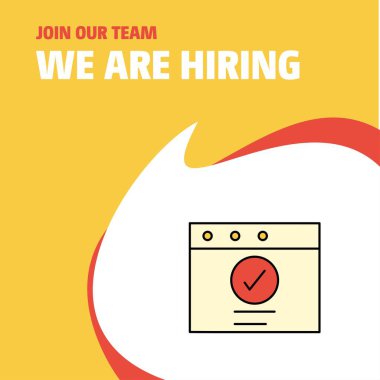 Join Our Team. Busienss Company Ok  We Are Hiring Poster Callout Design. Vector background