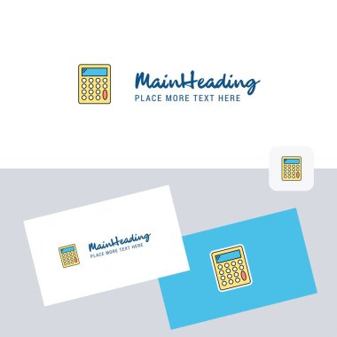 Hesap makinesi vektör logo kartvizit şablonu ile. Zarif kurumsal kimlik. -Vektör