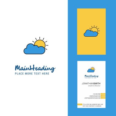 Yaratıcı Logo ve kartvizit yağmur. dikey tasarlamak vektör