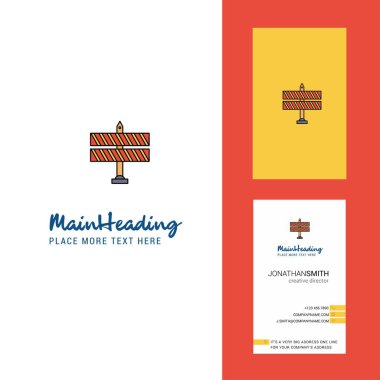 Yol işaret yaratıcı Logo ve kartvizit engelleyin. dikey tasarlamak vektör