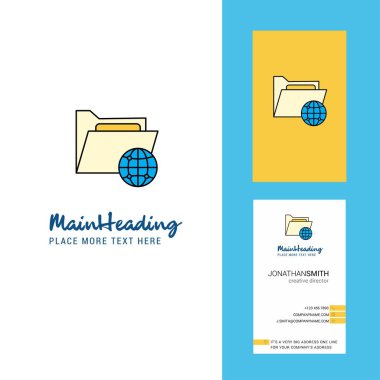 Paylaşılan klasör yaratıcı Logo ve kartvizit. dikey tasarlamak vektör