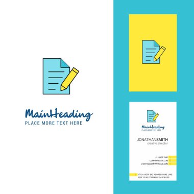 Yazmak yaratıcı Logo ve kartvizit belge. dikey tasarlamak vektör