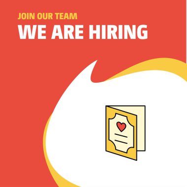 Bize katıl. Busienss şirket Sevgililer günü kartı biz çoğu işe Poster belirtme çizgisi tasarım. Vektör arka plan