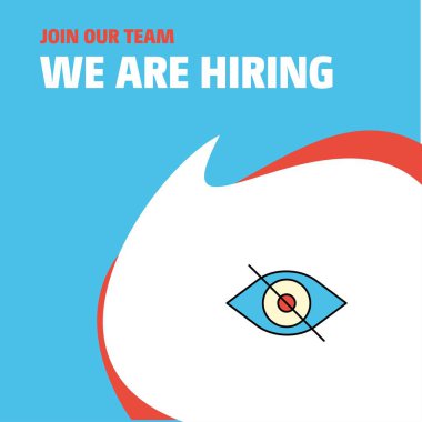 Bize katıl. Busienss şirket göz Poster belirtme çizgisi tasarım işe vardır. Vektör arka plan