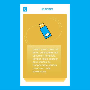 USB Mobil dikey banner tasarım tasarımı. Vektör