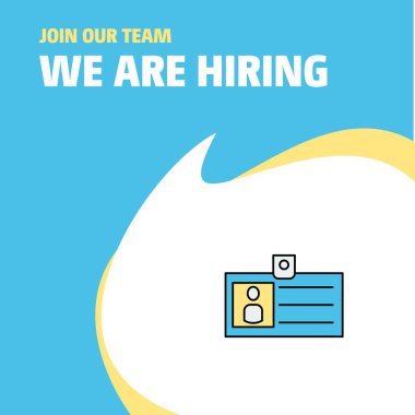 Bize katıl. Busienss Şirket kimlik kartı biz çoğu işe Poster belirtme çizgisi tasarım. Vektör arka plan