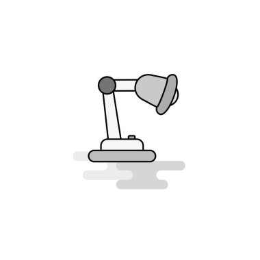 Masa lambası Web simgesi. Düz çizgi dolgulu gri simge vektör