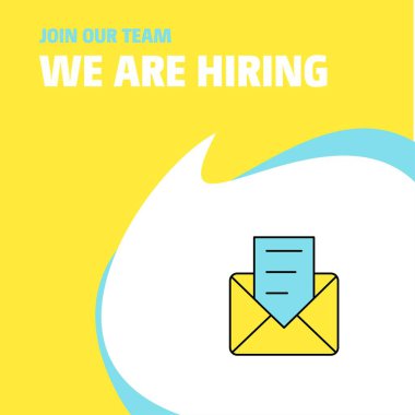 Join Our Team. Busienss Company Message We Are Hiring Poster Callout Design. Vector background