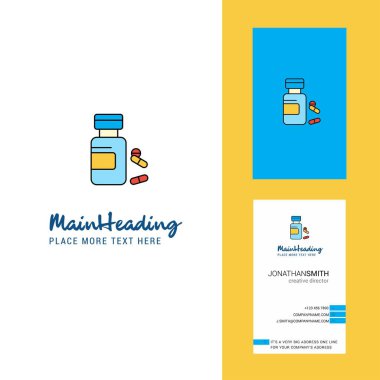 İlacı yaratıcı Logo ve kartvizit. dikey tasarlamak vektör