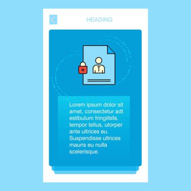 Korumalı belge mobil dikey banner tasarım tasarımı. Vektör
